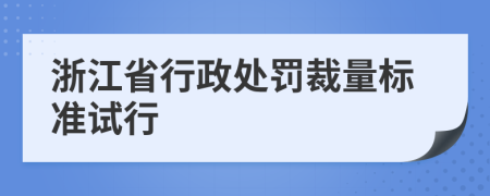 浙江省行政處罰裁量標(biāo)準(zhǔn)試行
