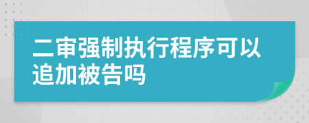 二審強(qiáng)制執(zhí)行程序可以追加被告嗎