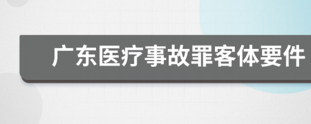 廣東醫(yī)療事故罪客體要件