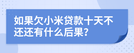 如果欠小米貸款十天不還還有什么后果？