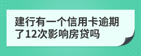 建行有一個(gè)信用卡逾期了12次影響房貸嗎