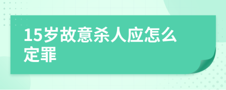 15歲故意殺人應(yīng)怎么定罪