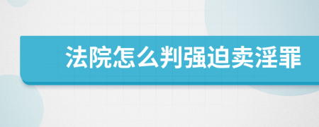 法院怎么判強(qiáng)迫賣淫罪