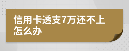 信用卡透支7萬還不上怎么辦