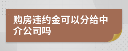 購(gòu)房違約金可以分給中介公司嗎