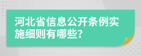 河北省信息公開條例實施細(xì)則有哪些？