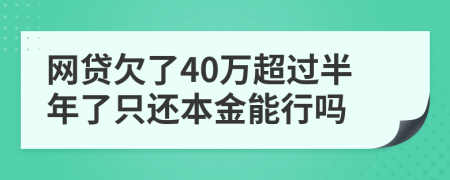 網(wǎng)貸欠了40萬超過半年了只還本金能行嗎