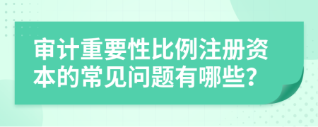 審計重要性比例注冊資本的常見問題有哪些？