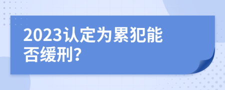 2023認(rèn)定為累犯能否緩刑？