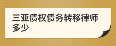 三亞債權(quán)債務(wù)轉(zhuǎn)移律師多少