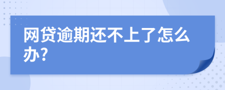網(wǎng)貸逾期還不上了怎么辦?