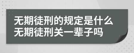 無期徒刑的規(guī)定是什么無期徒刑關(guān)一輩子嗎