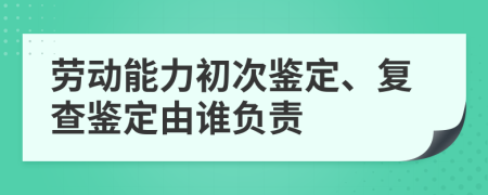 勞動(dòng)能力初次鑒定、復(fù)查鑒定由誰(shuí)負(fù)責(zé)
