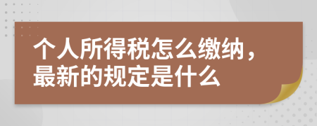 個(gè)人所得稅怎么繳納，最新的規(guī)定是什么