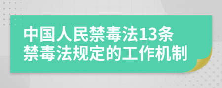 中國(guó)人民禁毒法13條禁毒法規(guī)定的工作機(jī)制