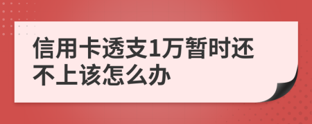 信用卡透支1萬暫時(shí)還不上該怎么辦