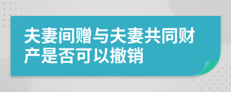 夫妻間贈(zèng)與夫妻共同財(cái)產(chǎn)是否可以撤銷
