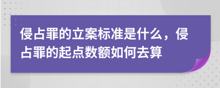 侵占罪的立案標(biāo)準(zhǔn)是什么，侵占罪的起點(diǎn)數(shù)額如何去算