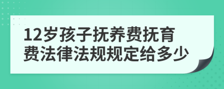 12歲孩子撫養(yǎng)費(fèi)撫育費(fèi)法律法規(guī)規(guī)定給多少