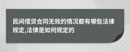 民間借貸合同無效的情況都有哪些法律規(guī)定,法律是如何規(guī)定的