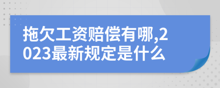 拖欠工資賠償有哪,2023最新規(guī)定是什么