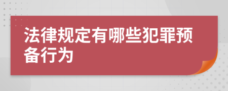 法律規(guī)定有哪些犯罪預(yù)備行為