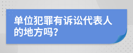 單位犯罪有訴訟代表人的地方嗎？