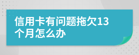 信用卡有問題拖欠13個月怎么辦