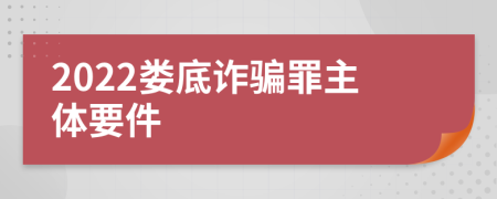 2022婁底詐騙罪主體要件