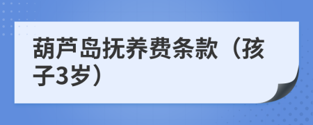 葫蘆島撫養(yǎng)費條款（孩子3歲）