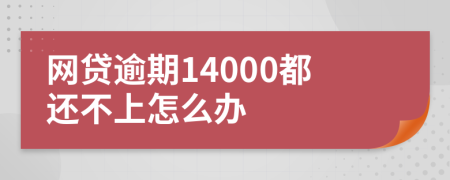 網(wǎng)貸逾期14000都還不上怎么辦
