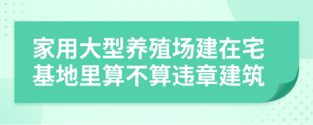 家用大型養(yǎng)殖場建在宅基地里算不算違章建筑