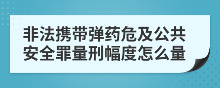 非法攜帶彈藥危及公共安全罪量刑幅度怎么量