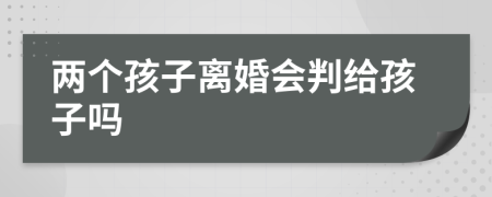 兩個(gè)孩子離婚會(huì)判給孩子嗎