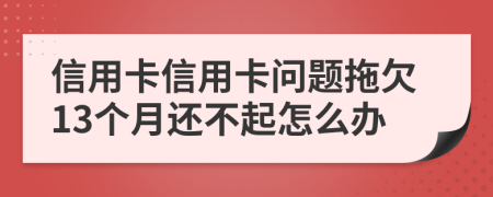 信用卡信用卡問題拖欠13個月還不起怎么辦