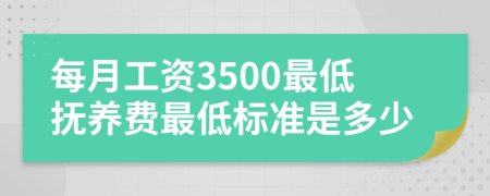 每月工資3500最低撫養(yǎng)費(fèi)最低標(biāo)準(zhǔn)是多少