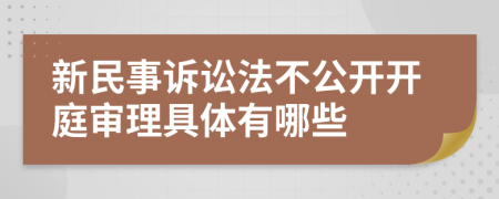 新民事訴訟法不公開開庭審理具體有哪些
