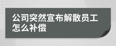 公司突然宣布解散員工怎么補償