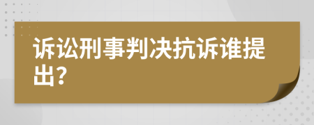 訴訟刑事判決抗訴誰提出？