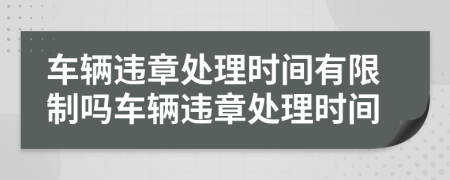 車輛違章處理時間有限制嗎車輛違章處理時間
