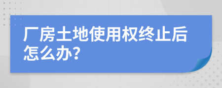 廠房土地使用權(quán)終止后怎么辦？