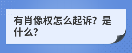 有肖像權(quán)怎么起訴？是什么？