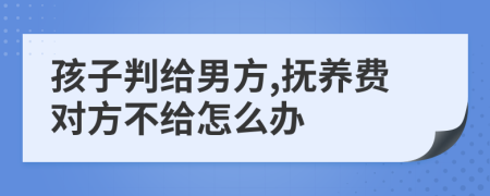 孩子判給男方,撫養(yǎng)費(fèi)對方不給怎么辦