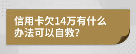 信用卡欠14萬(wàn)有什么辦法可以自救？