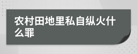 農(nóng)村田地里私自縱火什么罪