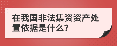 在我國非法集資資產(chǎn)處置依據(jù)是什么？