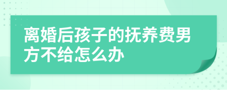 離婚后孩子的撫養(yǎng)費男方不給怎么辦