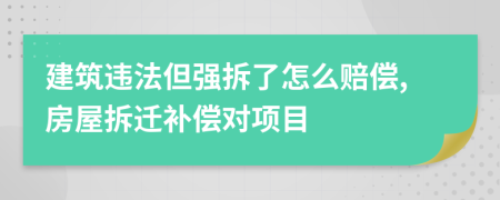 建筑違法但強(qiáng)拆了怎么賠償,房屋拆遷補(bǔ)償對(duì)項(xiàng)目