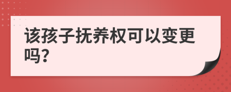該孩子撫養(yǎng)權(quán)可以變更嗎？