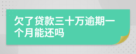 欠了貸款三十萬逾期一個(gè)月能還嗎